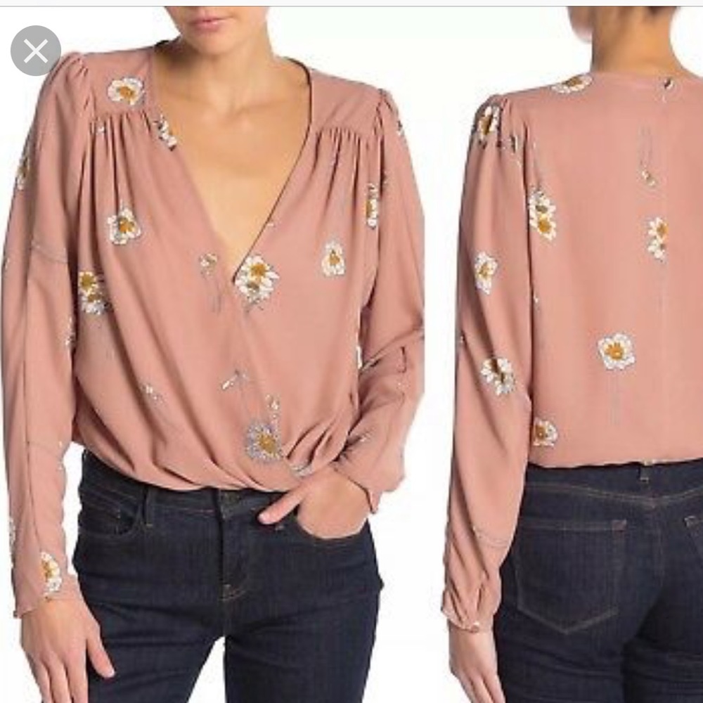 NWT! ASTR the Label Wrap Front Bodysuit Blouse